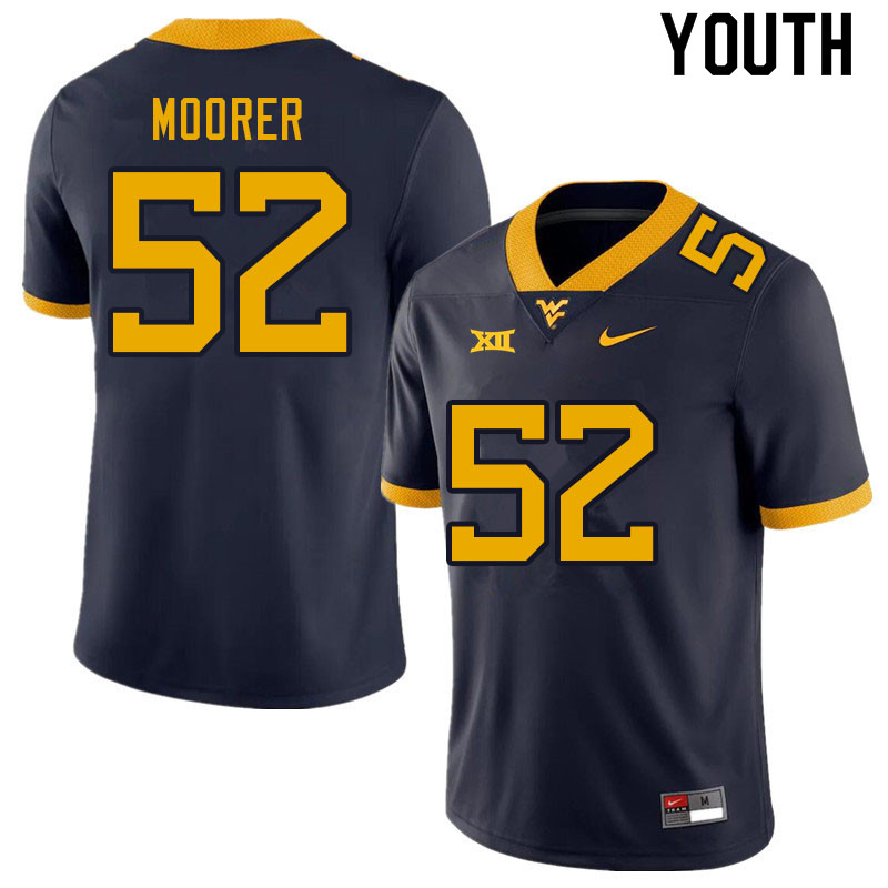 Youth #52 Parker Moorer West Virginia Mountaineers College Football Jerseys Sale-Navy
